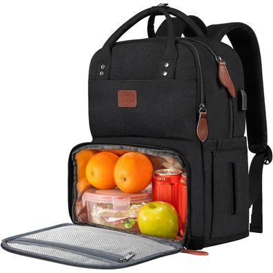 MATEIN Laptop Lunch Rucksack mit isoliertem Kühlfach, USB Anschluss, für