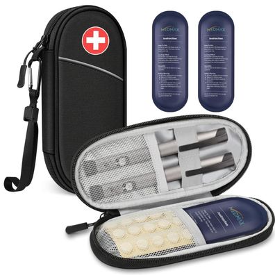 MEDMAX Insulin Kühltasche mit 2 Kühlakkus - Wasserabweisende, isolierte