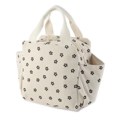 FYting Kühltasche 12L Lunchtasche Damen aus Cord mit Seitentaschen für