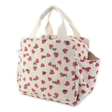 FYting Kühltasche Klein, 12L Lunchtasche aus Cord für Damen, mit Seitentaschen