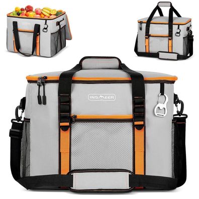 Insmeer Kühltasche 50 L, faltbar, 80 Dosen, auslaufsicher, mit Flaschenöffner
