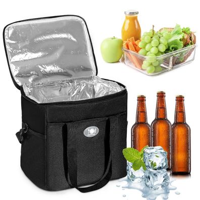 Glanxy Kühltasche 16L faltbar, Thermotasche mit Schultergurt und Außentaschen