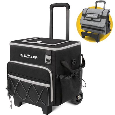 Insmeer Kühltasche Groß mit Rollen, 40L faltbar, wasserdicht, für Strand