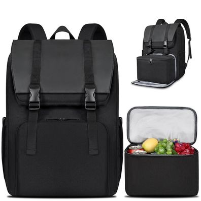 Bertasche Lunch Rucksack, 2-in-1 Arbeitsrucksack mit isolierter Kühltasche für