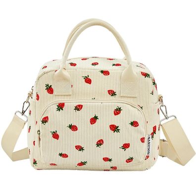 Nanxson Isolierte Kühltasche 12L, Beige Erdbeere - Wiederverwendbare Lunch-Box