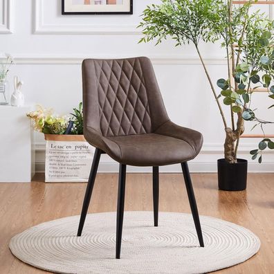 Tukailai Esszimmerstühle 2er Set, Ergonomische Küchenstühle in Lederoptik