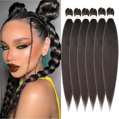 Easy Braid Vorgestreckte Flecht-Haarverlängerungen, 26 Zoll, 6er Pack, Yaki