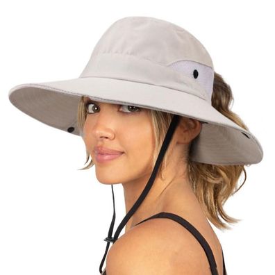 Dreshow Damen Sonnenhut UV-Schutz Hut faltbar Mesh breite Krempe für Strand