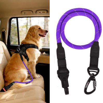 PetBonus Hunde Sicherheitsgurt für Auto, Langlebiges Nylonseil mit Karabiner