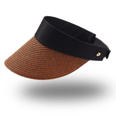 JJDreams Unisex Faltbarer Sommer Strohhut mit Klettverschluss und Schleifeband