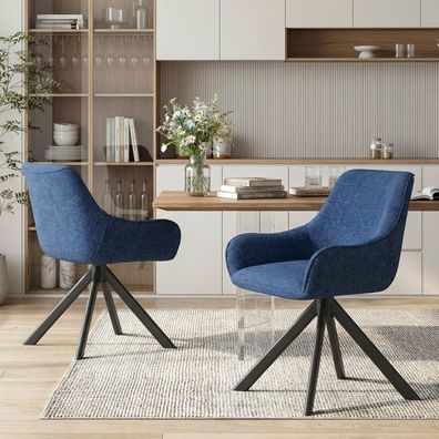 Goeurvant Esszimmerstühle Drehbar 4er Set mit Armlehne, 360° drehbar