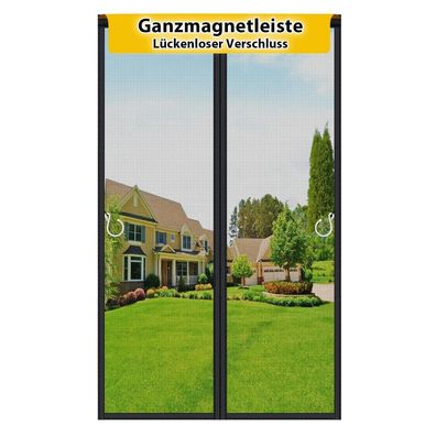 Hofudon Fliegengitter Balkontür 100x210 cm, Magnetverschluss ohne Lücken