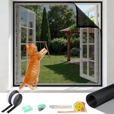 oumuik Katzenschutznetz für Fenster, Fliegengitter katzensicher ohne Bohren