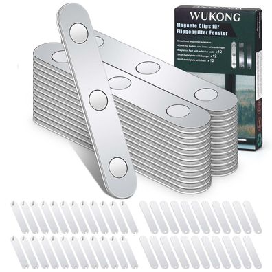 Wukong Magnet-Set für Fliegengitter - 24 starke, selbstklebende Neodym-Magnete