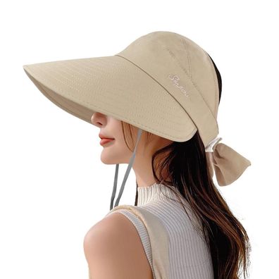 Feelorna Damen Sonnenhut faltbar mit breiter Krempe und Schleife, Roll-up