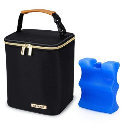 Babeyer Muttermilch-Kühltasche, isolierte Babyflaschentasche für 4 Flaschen bis