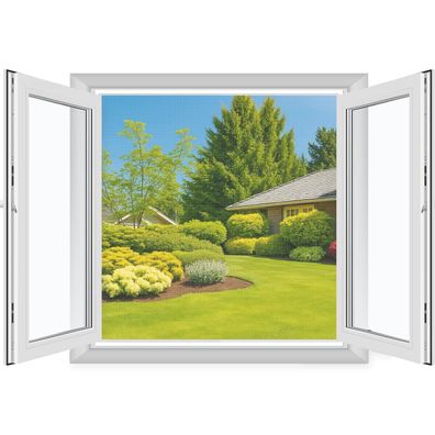 Mycarbon Fliegengitter Fenster 120x120cm (2 Stück), zuschneidbar, ohne Bohren
