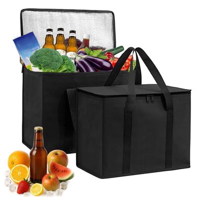 2x DePro Isolierte Kühltasche 35L, Faltbar, Wiederverwendbar, Auslaufsicher