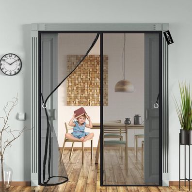 AMZSUN Magnet Fliegengitter Tür 170 x 220 cm Insektenschutz für Balkon