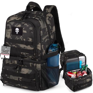 Bunnychic Taktischer Doppelstock Kühlrucksack Herren, Großer Lunch-Rucksack mit