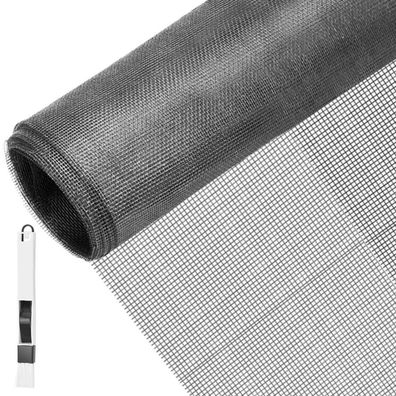 BUZIFU Fliegengitter Meterware Fiberglas Gewebe 130x150cm Grau, Insektenschutz
