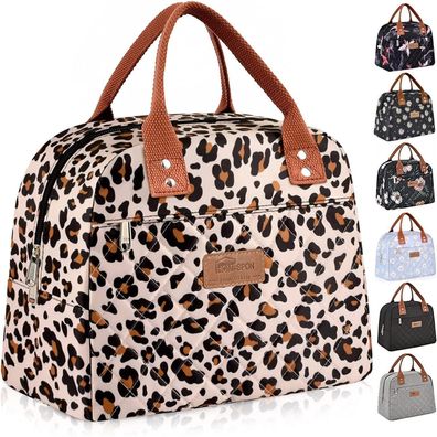 Homespon Isolierte Lunchtasche für Damen und Herren, schwarze Kühltasche für