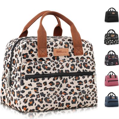Homespon Isolierte Lunchtasche, Leopardenmuster, Wasserdicht, Große Kapazität