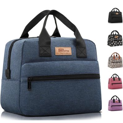 Homespon Isolierte Lunchtasche, marineblau, große Kapazität, wasserdicht, ideal