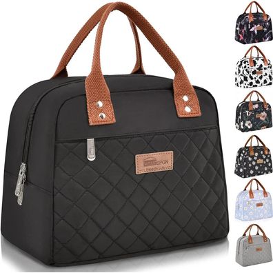 Homespon Isolierte Lunchtasche für Arbeit, Büro, Picknick - Schwarz, 29x21x16.5