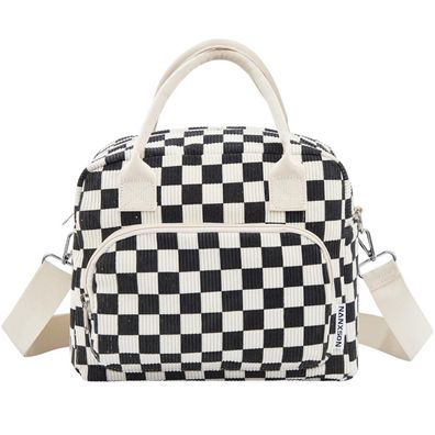 Nanxson Isolierte Kühltasche 12L, Cord, Schwarz Beige Kariert - für Arbeit