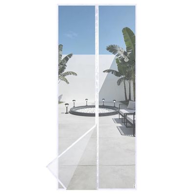 HOOMEE LightView Fliegengitter Tür 90x210cm Weiß - Magnetvorhang für