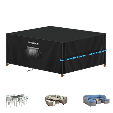 Simphaus Abdeckung für Gartenmöbel, Wasserdichte Loungemöbel Abdeckung 420D