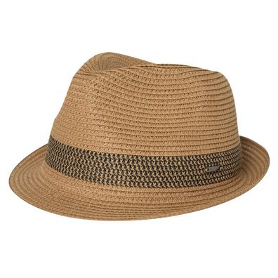 Comhats Herren Trilby Strohhut Sommer Fedora Panama Hut faltbar rollbar