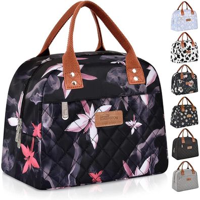Homespon Lunchtasche Kühltasche für Arbeit, Büro, Picknick - Rosa Blumen