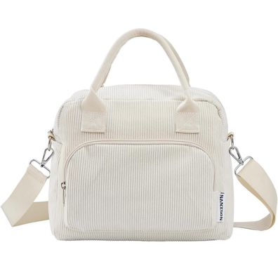 Nanxson Isolierte Kühltasche 12L, Beige - Wiederverwendbare Lunch-Box aus Cord