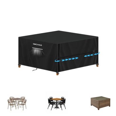 Simphaus Abdeckung Gartenmöbel 125x125x74cm, Wasserdicht & Winddicht, 420D