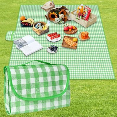 AYBUY Picknickdecke 200x200cm, faltbar, wasserdicht, sandfest, waschbar, mit