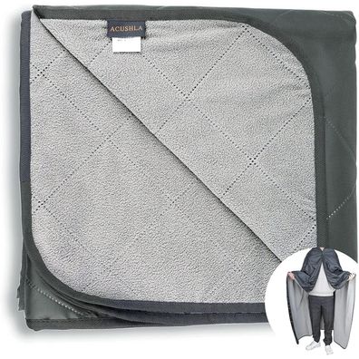 Acushla wasserdichte Fleece-Decke 145x200 cm Grau - Ideal für Camping, Outdoor