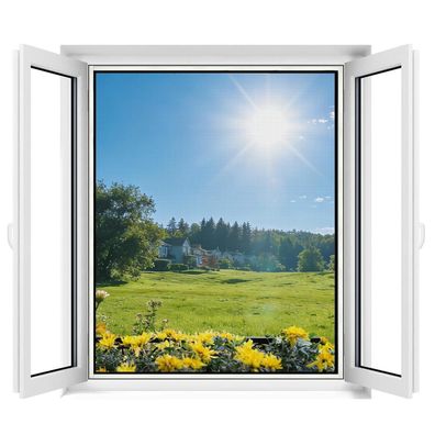 Apalus Fliegengitter Fenster 2 Stück (110x130cm) - Zuschneidbar, mit Klettband