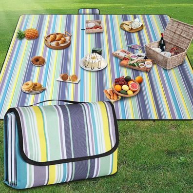 GUSUWU Picknickdecke 200 x 300 cm, wasserdicht, waschbar, leicht, mit Griff