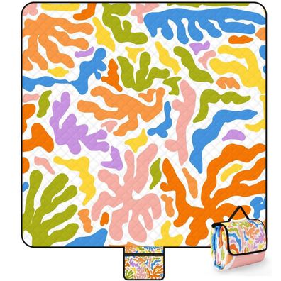 Huggeri Picknickdecke 200x200 cm, wasserdicht & sandfrei, faltbar mit
