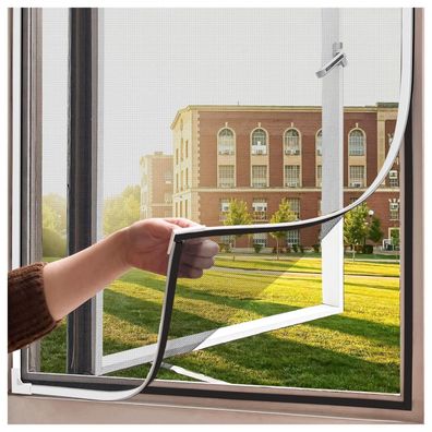 OWYR Fliegengitter Fenster 120x130 cm, DIY Insektenschutz mit Magnetverschluss