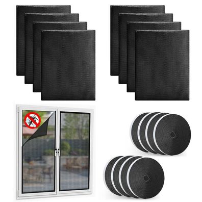 8er Set Fliegennetz Fenster 130x150cm, Insektenschutz ohne Bohren mit