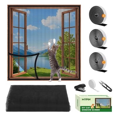 MYPIN Katzenschutz Fenster Netz, selbstklebend, DIY-Größe, transparent, bis