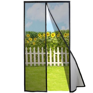 Risareyi Magnet Fliegengitter für Balkontür 110x250cm, Schwarz - Insektenschutz