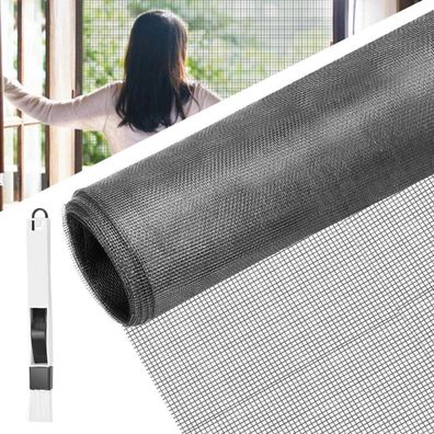 BUZIFU Fliegengitter Meterware Fiberglas-Gewebe 120 x 600 cm Grau
