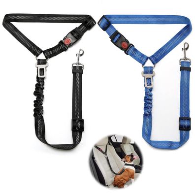 2x Verstellbarer Hundegurt fürs Auto mit Ruckdämpfer - Sicher & Flexibel für