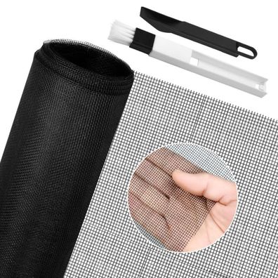 BUZIFU Fliegengitter Meterware Fiberglas Gewebe 150x500cm Schwarz