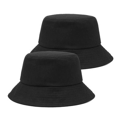 2x Schwarzer Fischerhut Unisex Wendbar Faltbar Regenhut Sommerhut für Damen und