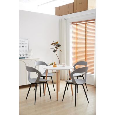 HJhomeheart Esszimmerstuhl 8er-Set, skandinavischer Stil, Metallbeine, hohle